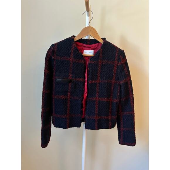 Sandro Paris Checked Tweed Jacket, Size 36 - Picture 1 of 5